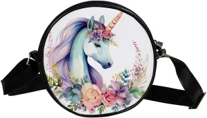Crossbody Bags for Women,Crossbody Bag Men,Small Sling Bag,Unicorn Floral Bushes,Crossbody Purse