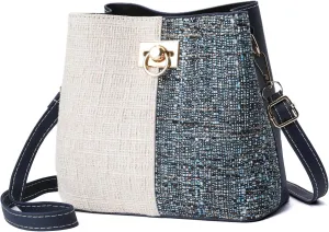 Crossbody Bags Purses for Women, Small PU Leather Cross body Bucket Bag with Adjustable Shoulder Strap, Multiple Pockets