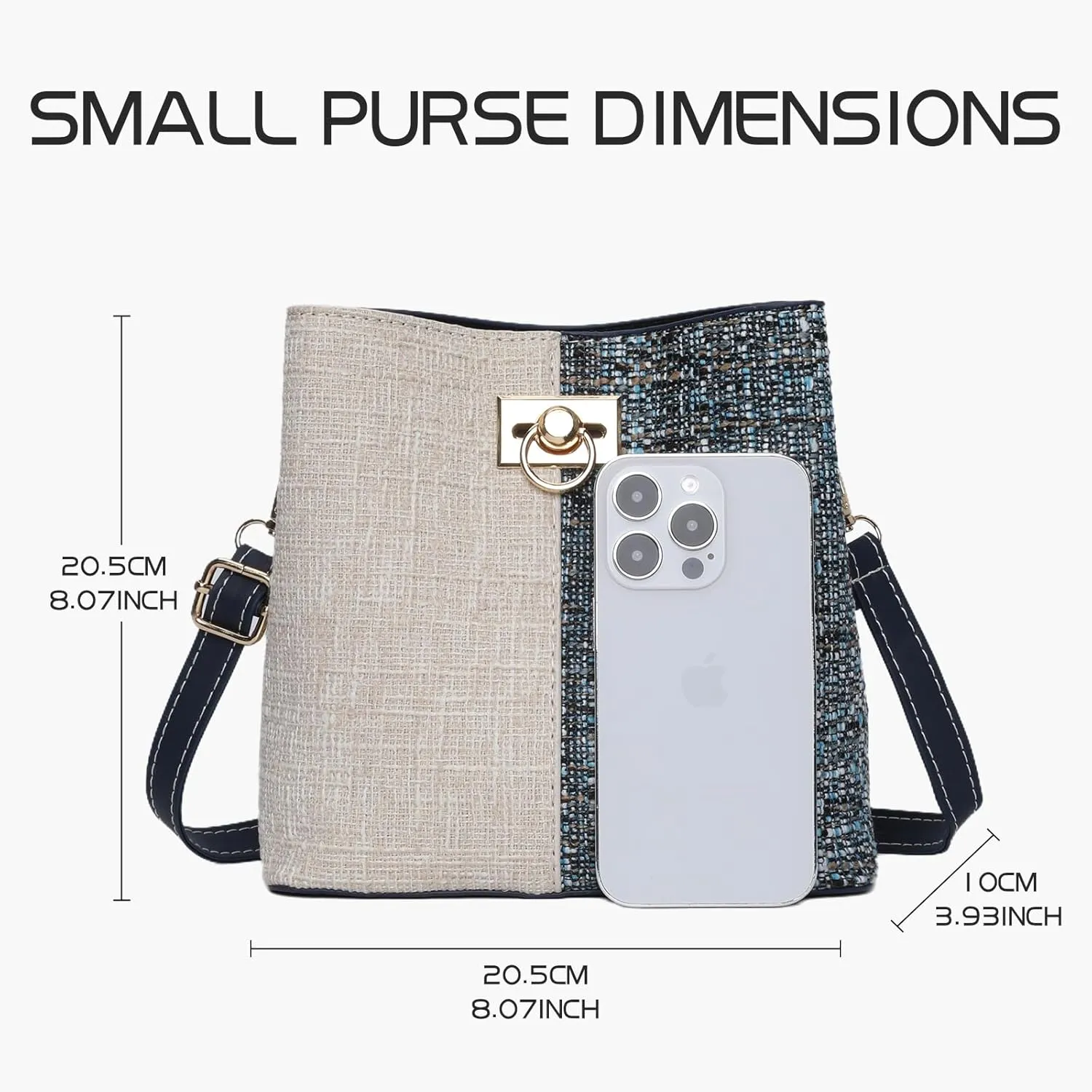 Crossbody Bags Purses for Women, Small PU Leather Cross body Bucket Bag with Adjustable Shoulder Strap, Multiple Pockets