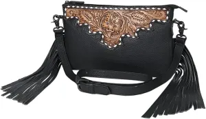 Crossbody Hand Tooled Genuine Leather Women Bag Western Handbag Purse