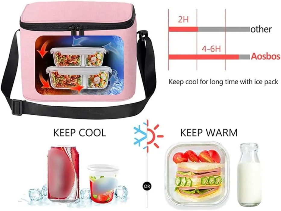 CSCDD Lunch Bag Insulation Fresh Fruit Beverage Cooler Bag Oxford Cloth Portable Shoulder Picnic Ice Bag