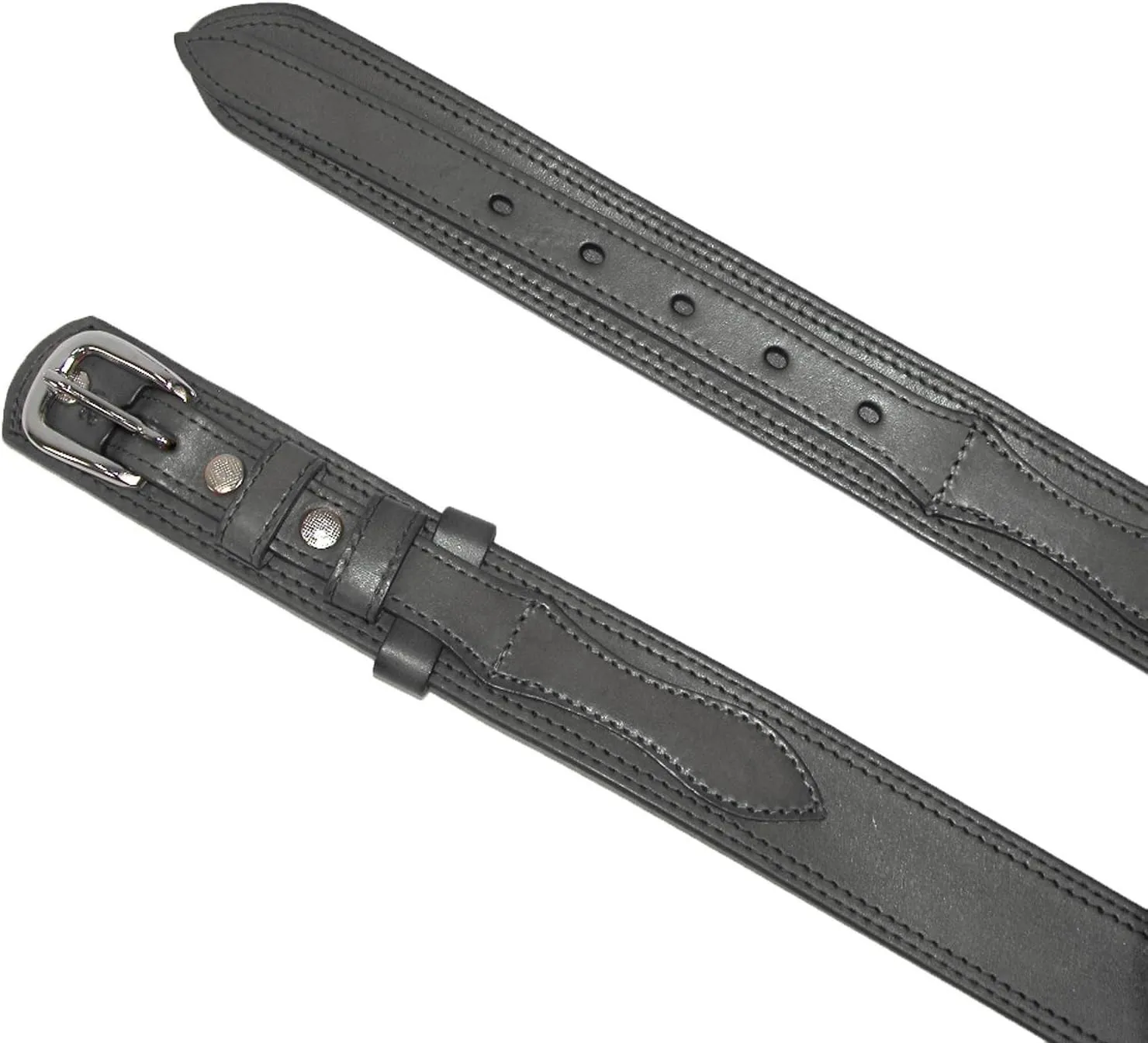 CTM Men's Leather Removable Buckle Ranger Belt