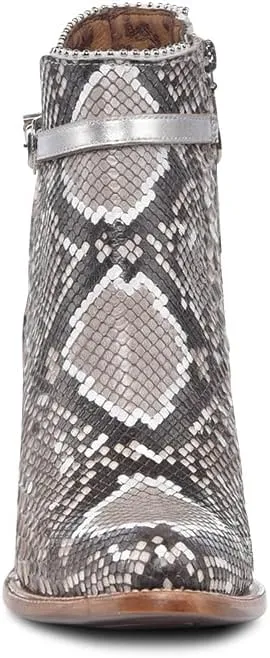 Cuadra Women's Bootie in Genuine Exotic Python Leather White 3F0JPH