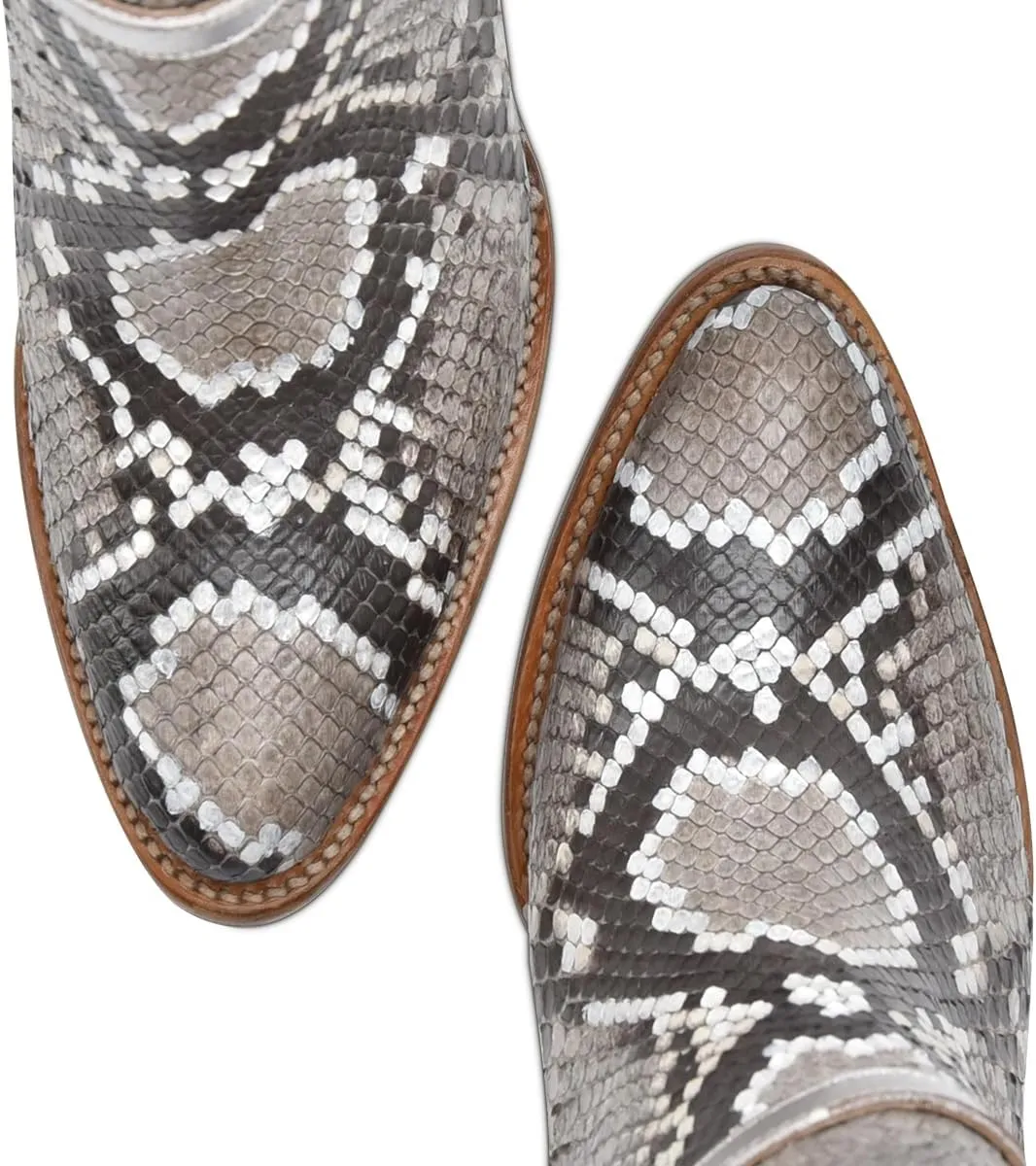 Cuadra Women's Bootie in Genuine Exotic Python Leather White 3F0JPH