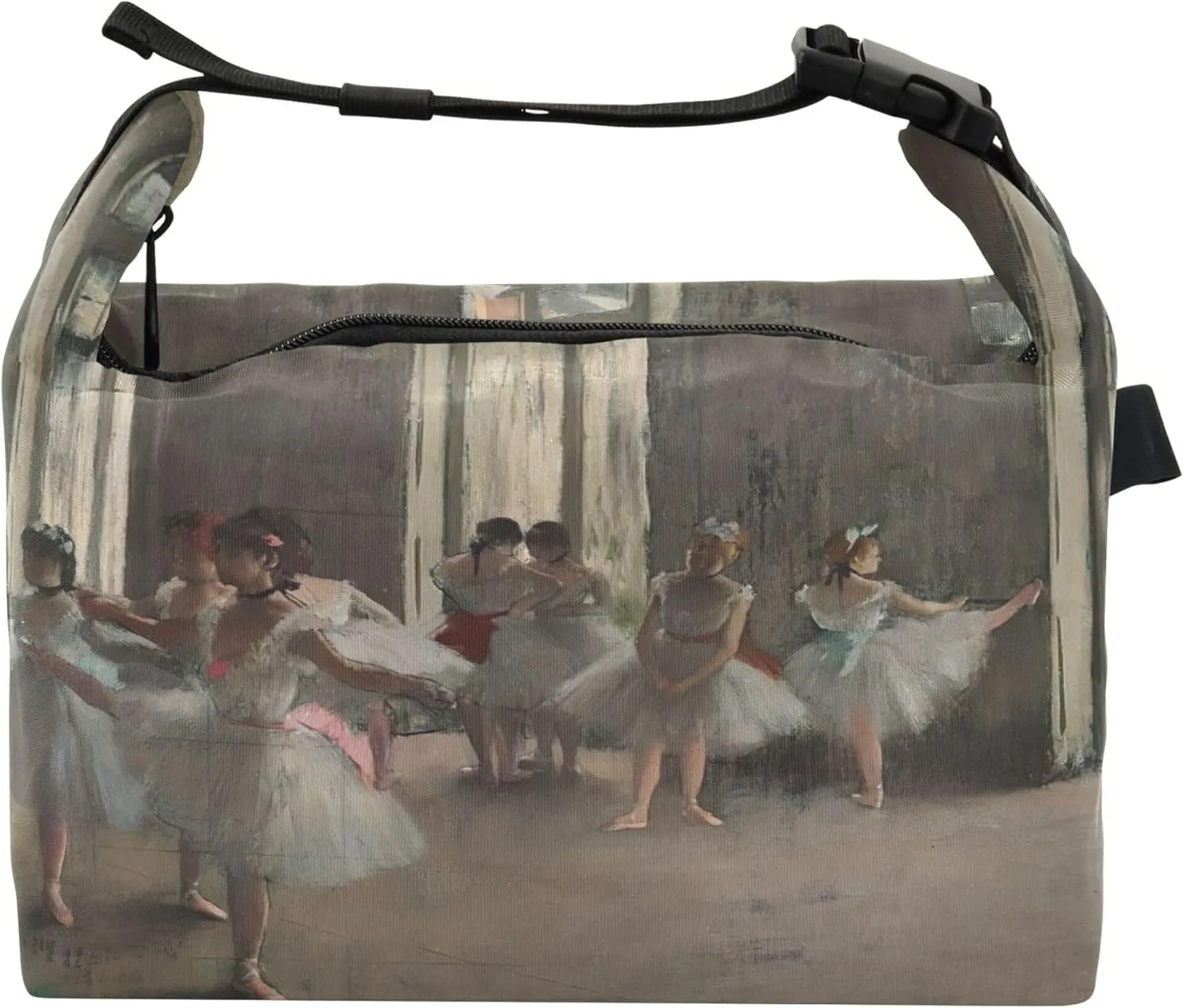 Custom Edgar Degas Prints Ballet Dancers Lunch Bag for Women Pink Cute Lunch Box for Work Portable Food Cooler Bag Insulated for Adults