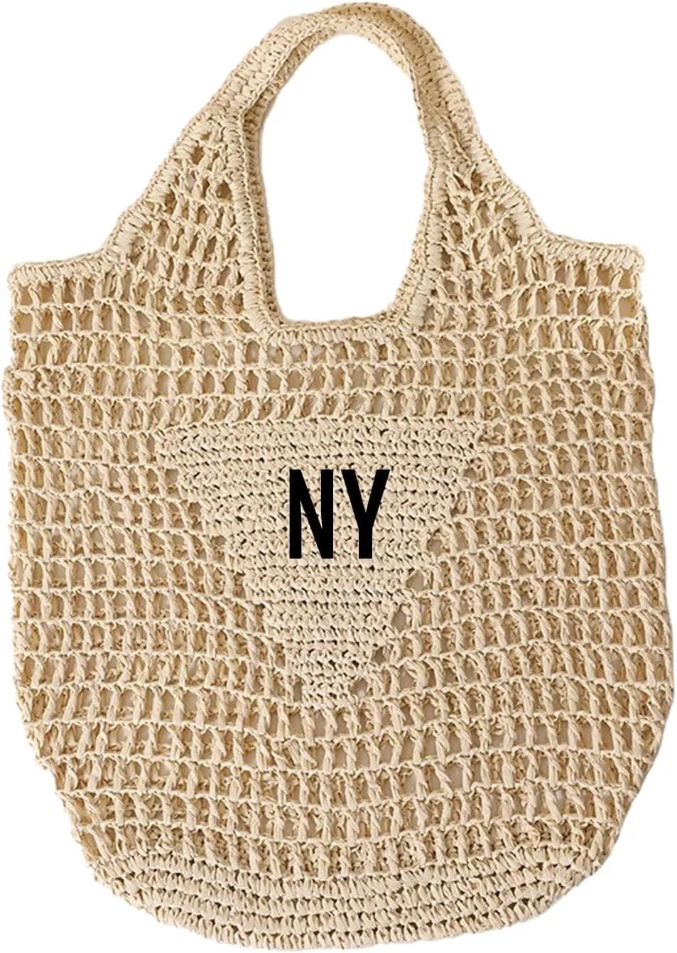 Custom Embroidery Straw Beach Bag with Your Text/Name,Personalized Women Woven Tote Bag,Handbag for Travel,Vacation