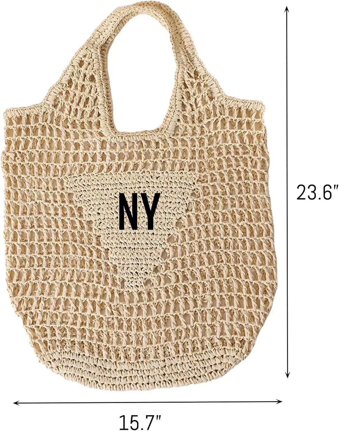 Custom Embroidery Straw Beach Bag with Your Text/Name,Personalized Women Woven Tote Bag,Handbag for Travel,Vacation
