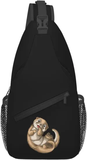 Cute Otter Crossbody Bags For Women Men Chest Backpack Gym Shoulder Bag Travel Outdoor Sports Casual Crossbody Bags