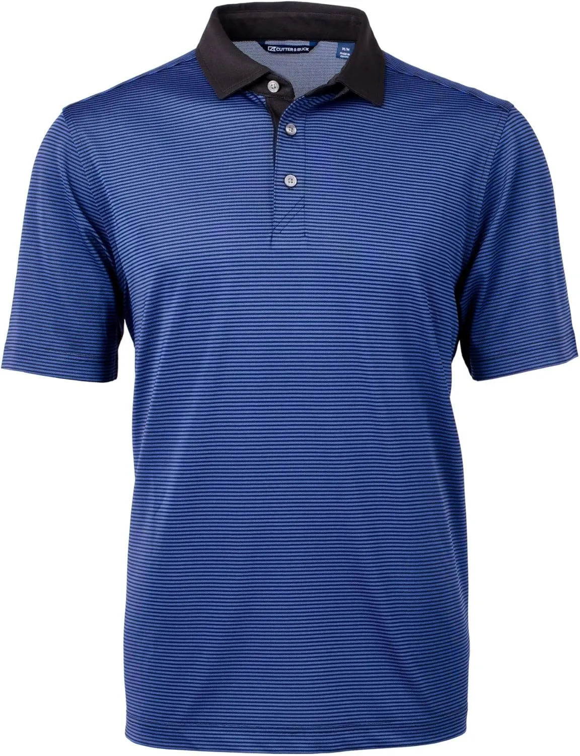 Cutter & Buck Virtue Eco Pique Micro Stripe Recycled Mens Big & Tall Polo