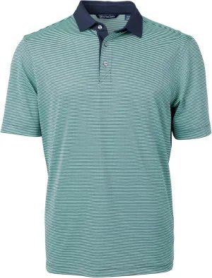 Cutter & Buck Virtue Eco Pique Micro Stripe Recycled Mens Polo
