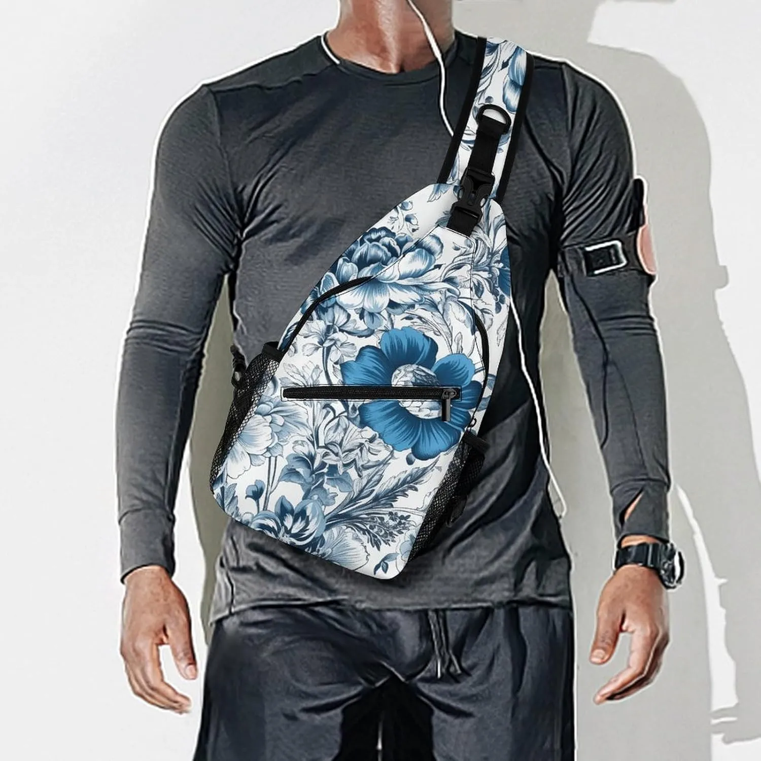 Dark And Light Colors Sling Bag Lightweight Crossbody Chest Pack Travel Shoulder Bag with Adjustable Strap