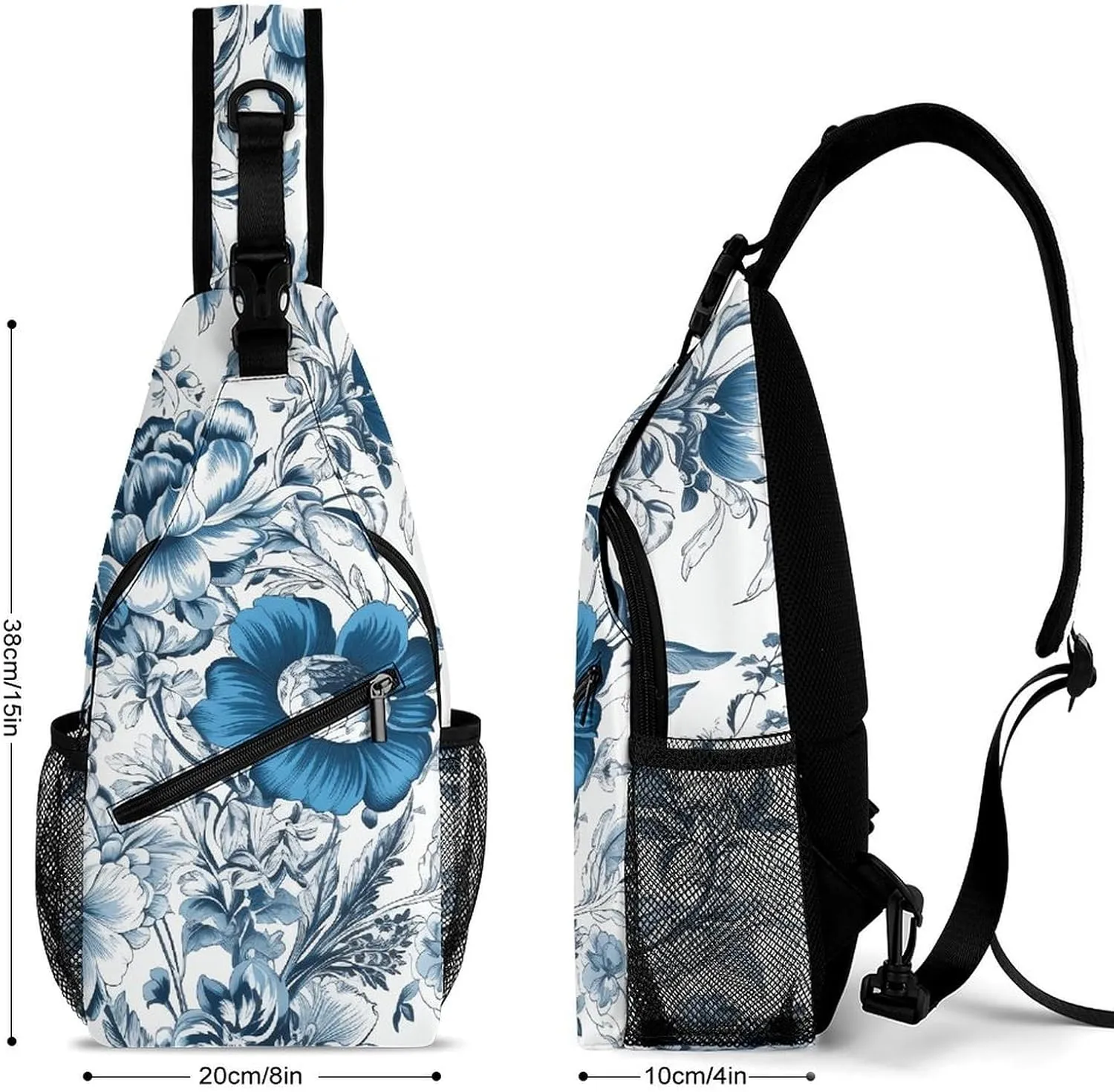 Dark And Light Colors Sling Bag Lightweight Crossbody Chest Pack Travel Shoulder Bag with Adjustable Strap
