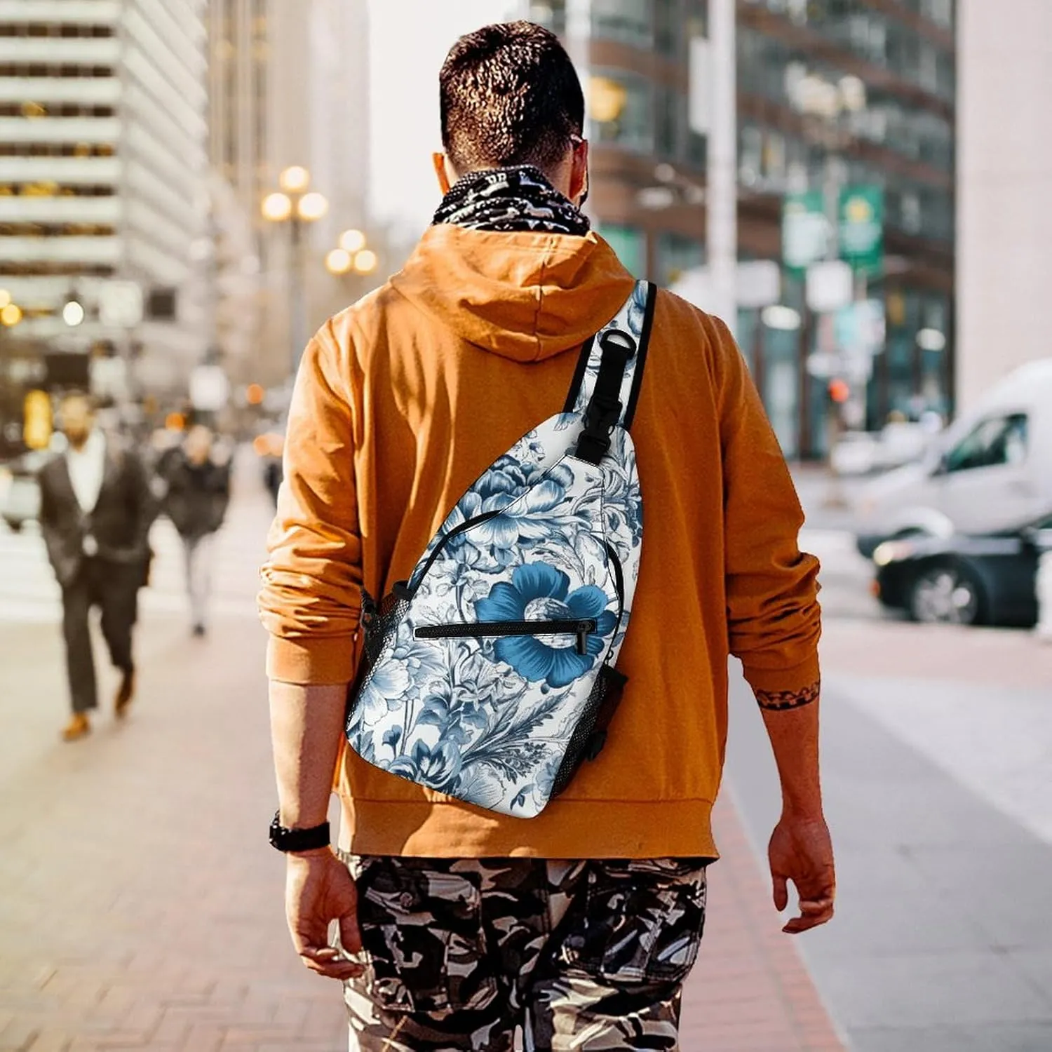 Dark And Light Colors Sling Bag Lightweight Crossbody Chest Pack Travel Shoulder Bag with Adjustable Strap