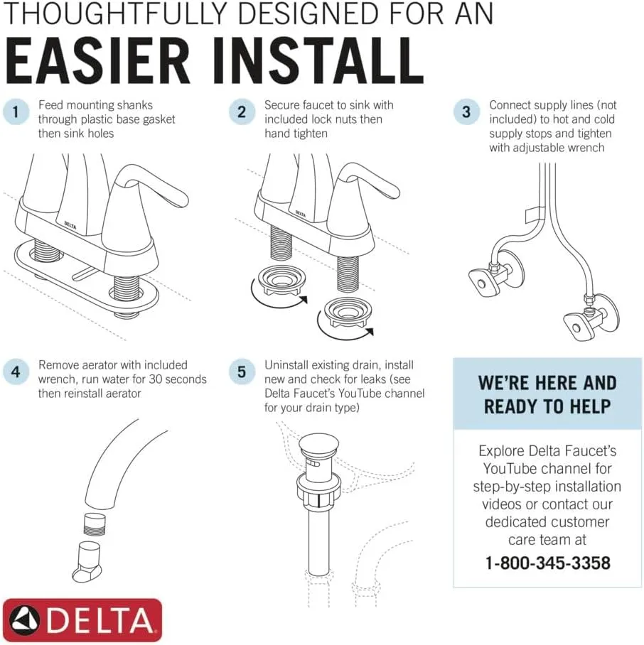 DELTA 2532LF-MPU Woodhurst Faucet, Chrome