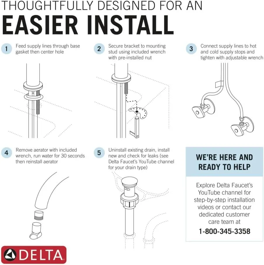 Delta 567LF-SSPP Modern Bathroom Faucet, 1.2 GPM Water Flow, Stainless