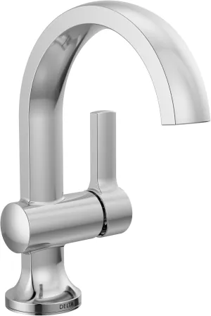 Delta Faucet Albion Single Hole Bathroom Faucet, Chrome Single Handle Bathroom Faucet, Bathroom Sink Faucet, Metal Push Pop-Up Drain Assembly, 1.2 GPM Flow Rate, Chrome 15855LF