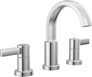 Delta Faucet Albion Widespread Bathroom Faucet 3-Hole, Chrome Bathroom Sink Faucet, 2-Handle Bathroom Faucet, Bath Faucet, Metal Push-Pop Drain Assembly, 1.2 GPM Flow Rate, Chrome 35855LF