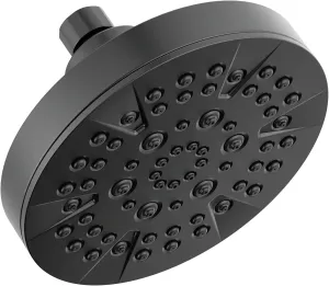 DELTA FAUCET FAUCET 5-Spray Matte Black Shower Head, DELTA FAUCET Shower Head Black, Showerheads, Shower Head Black Matte, 1.75 GPM Flow Rate, Matte Black 52535-BL