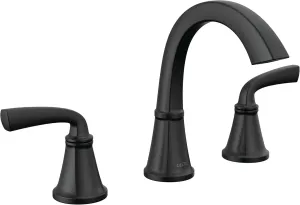 Delta Faucet Geist Widespread Bathroom Faucet 3 Hole, Matte Black Bathroom Faucet, Bathroom Sink Faucet, Bathroom Faucets for Sink 3 Hole, Drain Assembly Included, Matte Black 35864LF-BL