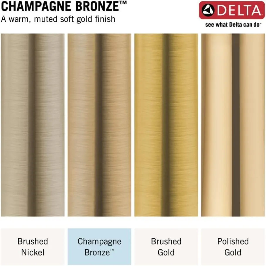Delta Faucet Nicoli 14 Series Single-Handle Gold Shower Faucet, Shower Trim Kit with 5-Spray H2Okinetic Shower Head, Champagne Bronze 142749-CZ (Shower Valve Included)