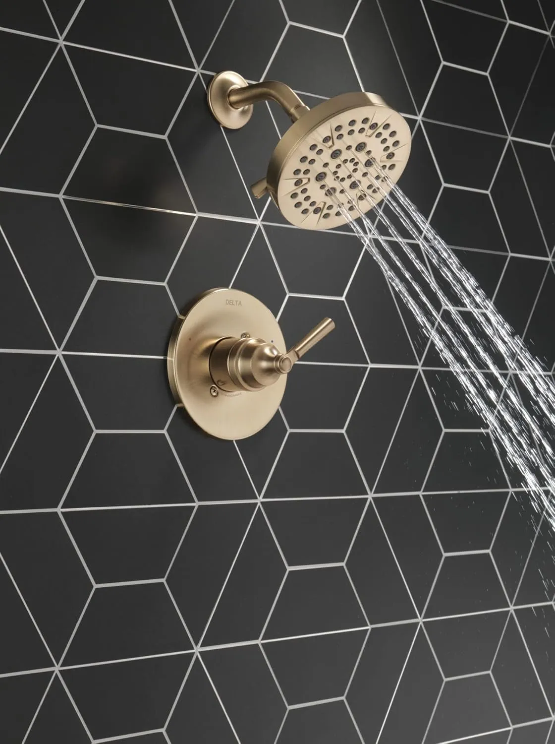 Delta Faucet Saylor 14 Series Gold Shower Valve Trim Kit, Delta Shower System, Shower Faucet Set, Gold Shower Fixture, Shower Head and Handle Set, Champagne Bronze T14235-CZ (Valve Not Included)