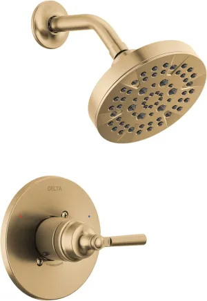 Delta Faucet Saylor 14 Series Gold Shower Valve Trim Kit, Delta Shower System, Shower Faucet Set, Gold Shower Fixture, Shower Head and Handle Set, Champagne Bronze T14235-CZ (Valve Not Included)