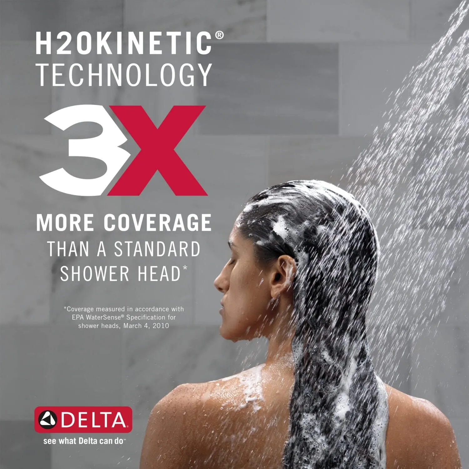 Delta Faucet Single-Spray H2Okinetic Slide Bar Hand Held Shower with Hose, Black Handheld Shower Head, Slide Bar Hand Shower, Handheld Shower, Detachable Shower Head, Matte Black 51567-BL