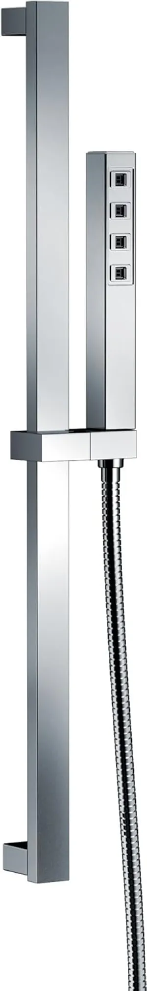 Delta Faucet Single-Spray H2Okinetic Slide Bar Hand Held Shower with Hose, Chrome Handheld Shower Head, Slide Bar Hand Shower, Handheld Shower, Detachable Shower Head, Chrome 51567