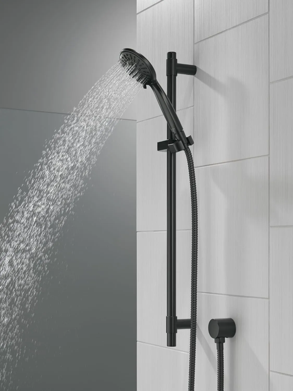 Delta Faucet Slide Bar Hand Held Shower with Hose, Black Handheld Shower Head, Slide Bar Hand Shower, Handheld Shower, Detachable Shower Head, Matte Black 51361-BL