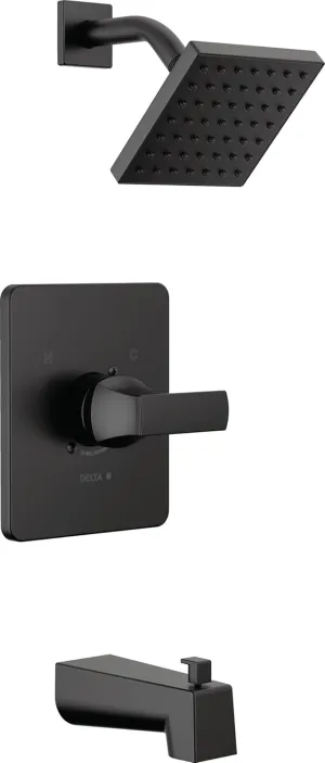 Delta Faucet Velum 14 Series Single-Function Black Tub and Shower Faucet Set, Valve Trim Kit, Shower Handle, Delta Shower Trim Kit, Shower Set, Matte Black T14437-BL (Valve Not Included)