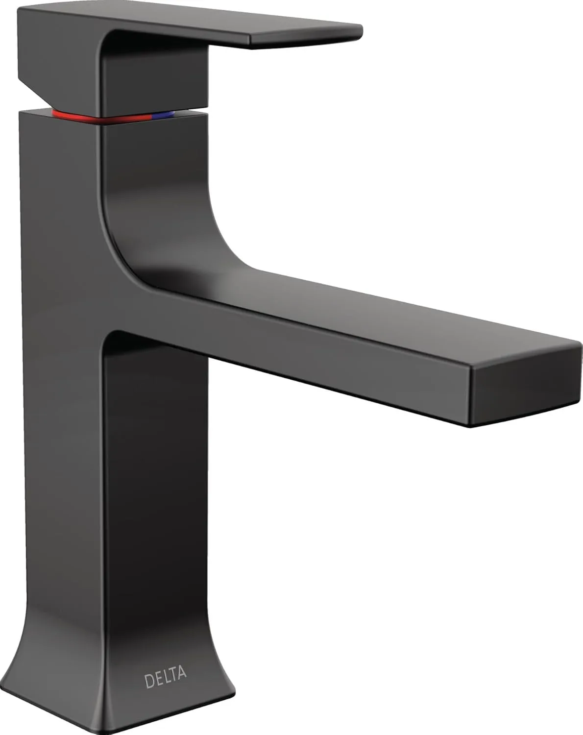 Delta Faucet Velum Single Hole Bathroom Faucet, Black Bathroom Sink Faucet, Single Handle Bathroom Faucet, Bath Faucet, Pop-Up Drain Assembly, Matte Black 537-BLMPU-DST