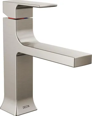 Delta Faucet Velum Single Hole Bathroom Faucet, Brushed Nickel Bathroom Sink Faucet, Single Handle Bathroom Faucet, Bath Faucet, Pop-Up Drain Assembly, Stainless 537-SSMPU-DST