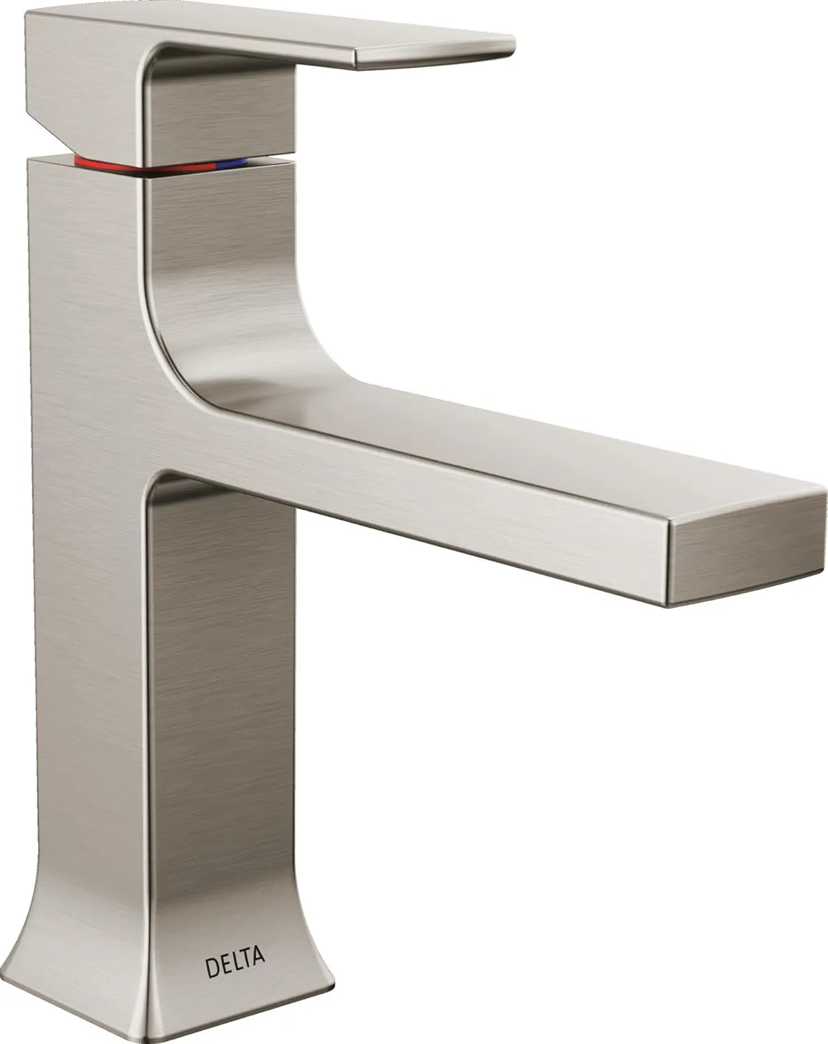 Delta Faucet Velum Single Hole Bathroom Faucet, Brushed Nickel Bathroom Sink Faucet, Single Handle Bathroom Faucet, Bath Faucet, Pop-Up Drain Assembly, Stainless 537-SSMPU-DST