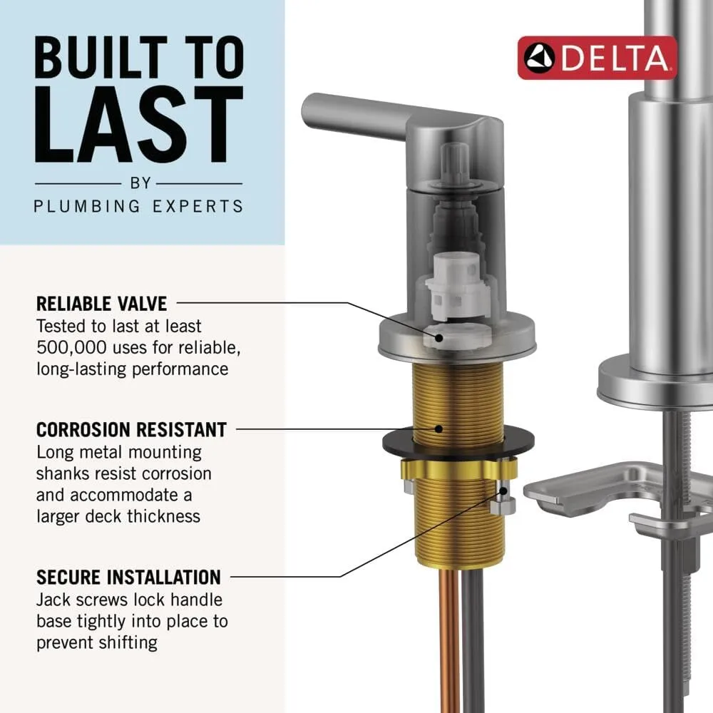 Delta Faucet Woodhurst Widespread Bathroom Faucet 3 Hole, Bronze Bathroom Faucet, Bathroom Sink Faucet, Metal Drain Assembly, Venetian Bronze 3532LF-RB
