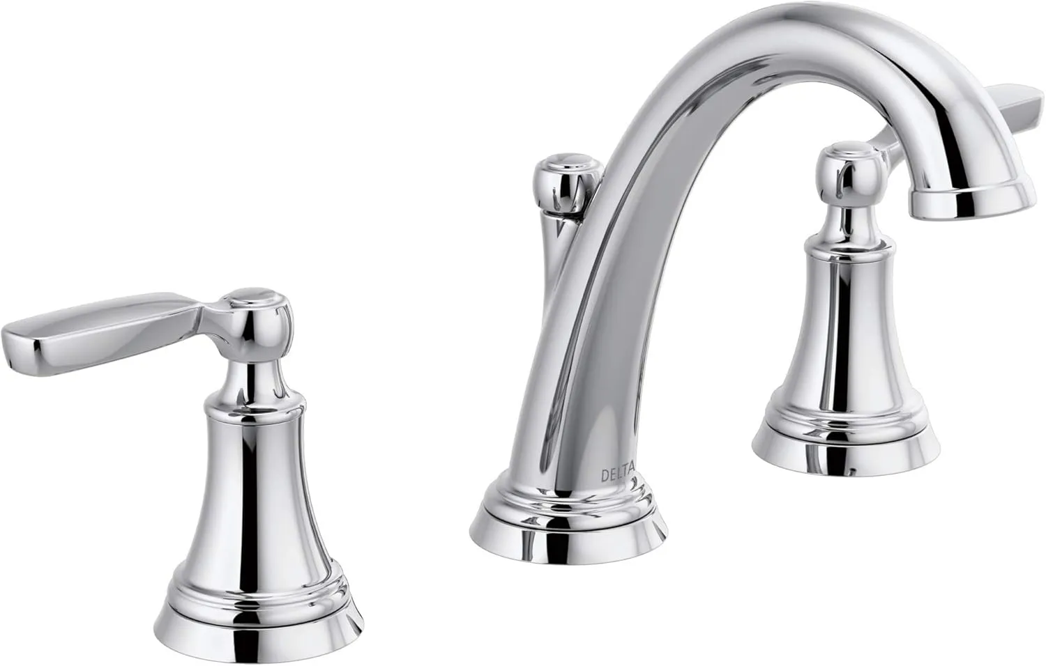 Delta Faucet Woodhurst Widespread Bathroom Faucet Chrome, Bathroom Faucet 3 Hole, Bathroom Sink Faucet, Metal Drain Assembly, Chrome 3532LF
