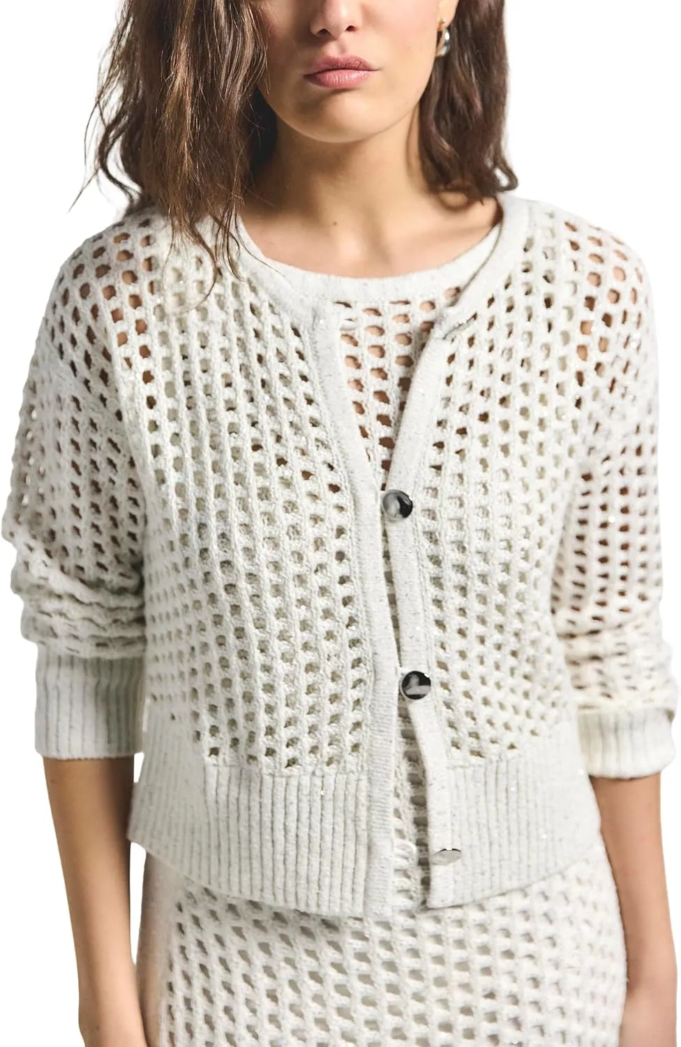 Derek Lam 10 Crosby Women's Syvie Crochet Sequin Cardigan
