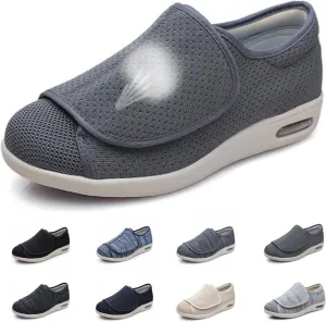 Diabetic Shoes for Men Extra Wide, Adjustable Closure Walking Shoes for Elderly for Swollen Feet, Women's Non Slip Indoor Outdoor House Shoes