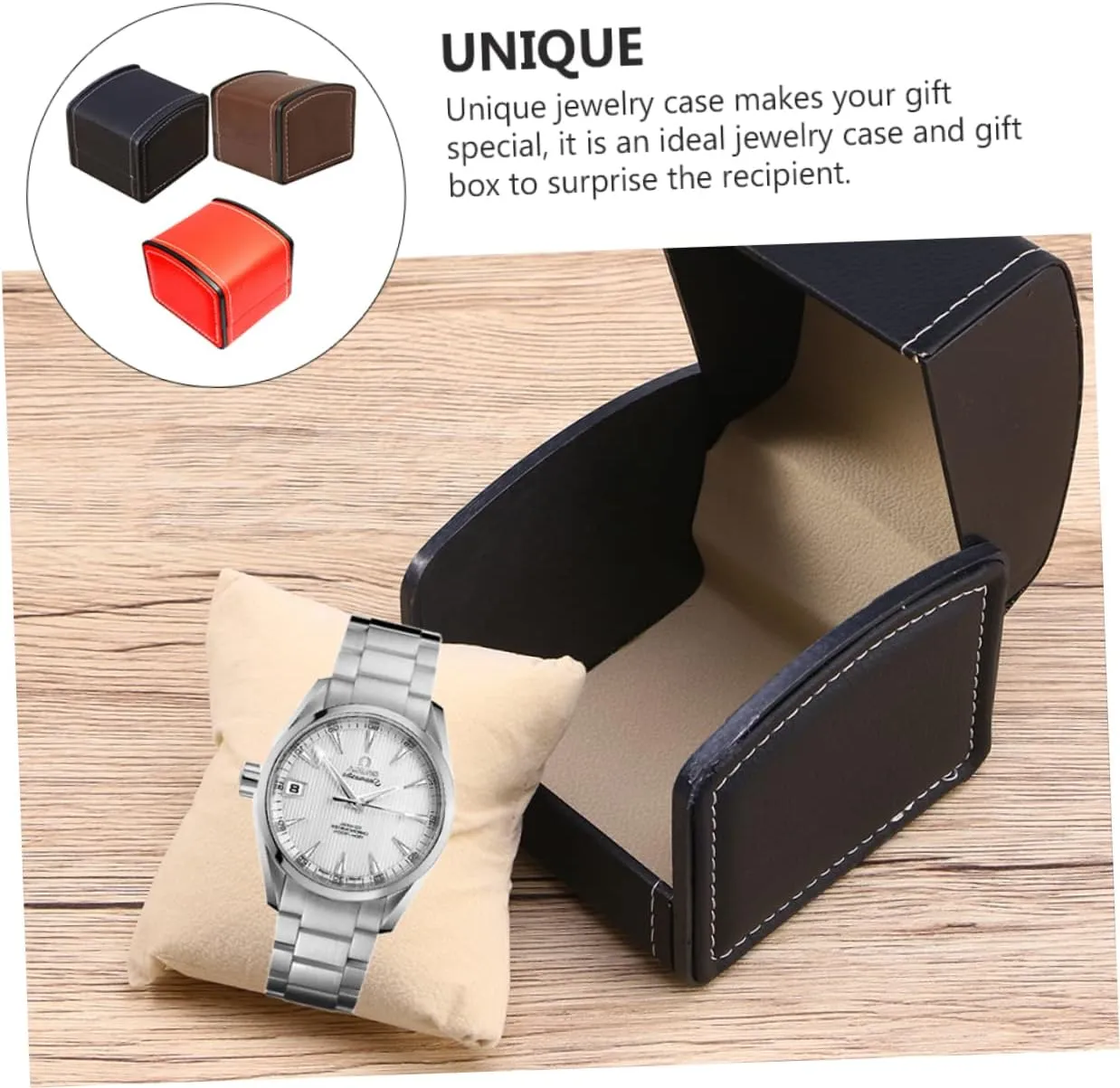 Didiseaon 3pcs Pu Leather Watch Box Elegant Storage Case for Wristwatches Jewelry Bracelets Stylish Design for Gifting Travel