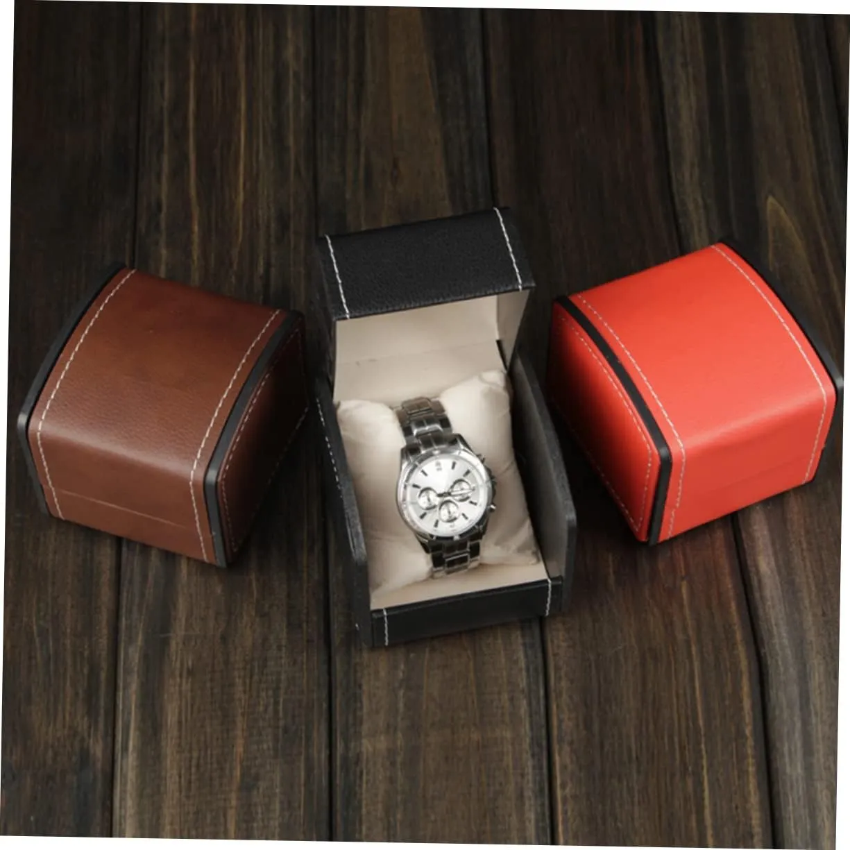Didiseaon 3pcs Pu Leather Watch Box Elegant Storage Case for Wristwatches Jewelry Bracelets Stylish Design for Gifting Travel