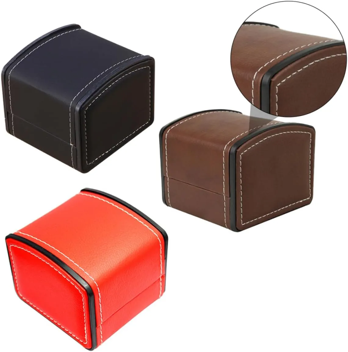 Didiseaon 3pcs Pu Leather Watch Box Elegant Storage Case for Wristwatches Jewelry Bracelets Stylish Design for Gifting Travel