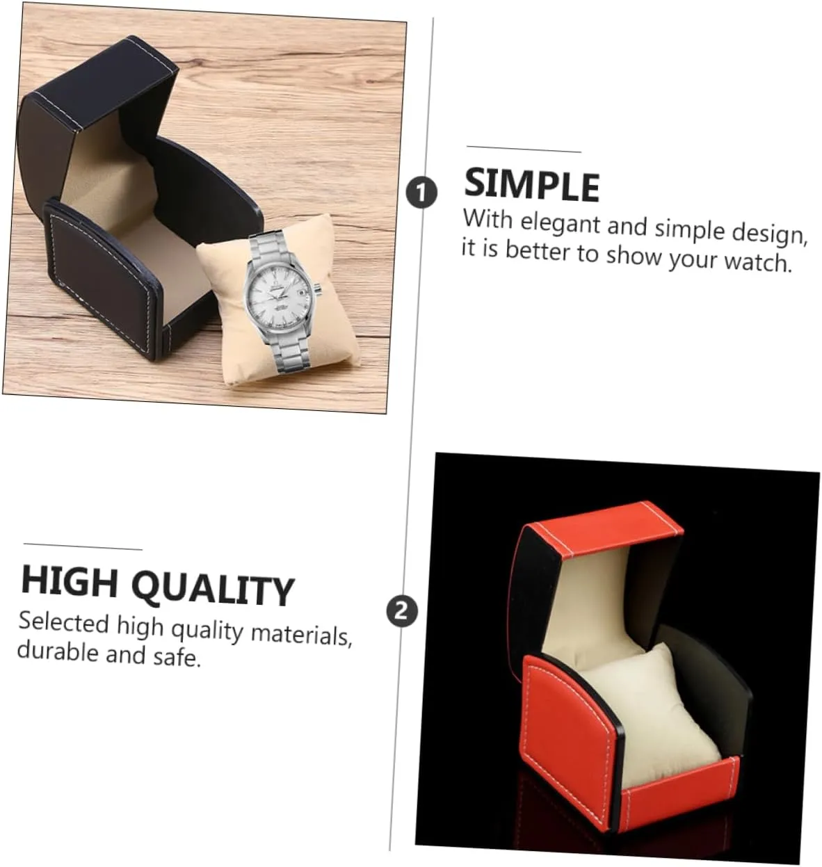 Didiseaon 3pcs Pu Leather Watch Box Elegant Storage Case for Wristwatches Jewelry Bracelets Stylish Design for Gifting Travel
