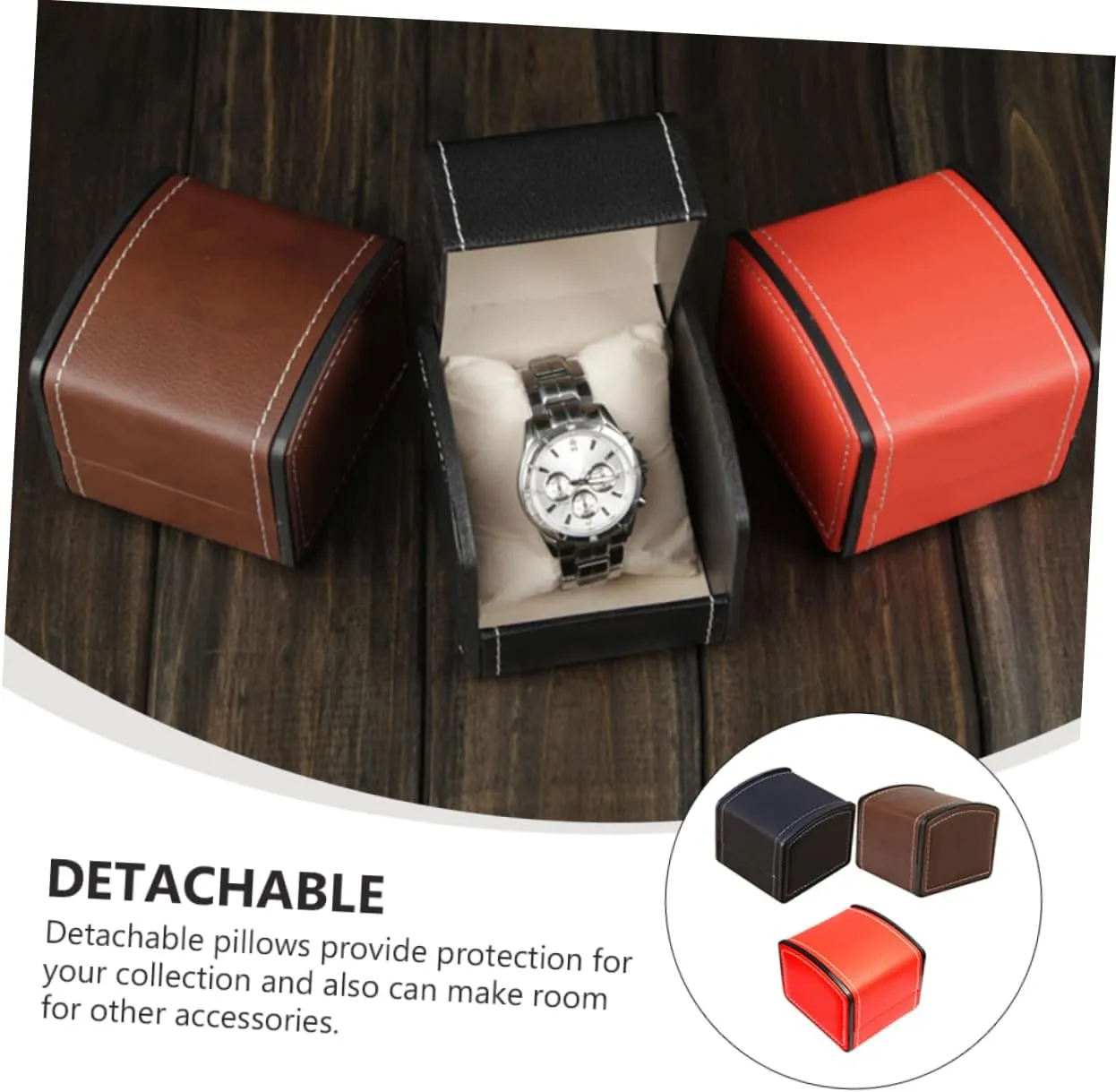 Didiseaon 3pcs Pu Leather Watch Box Elegant Storage Case for Wristwatches Jewelry Bracelets Stylish Design for Gifting Travel