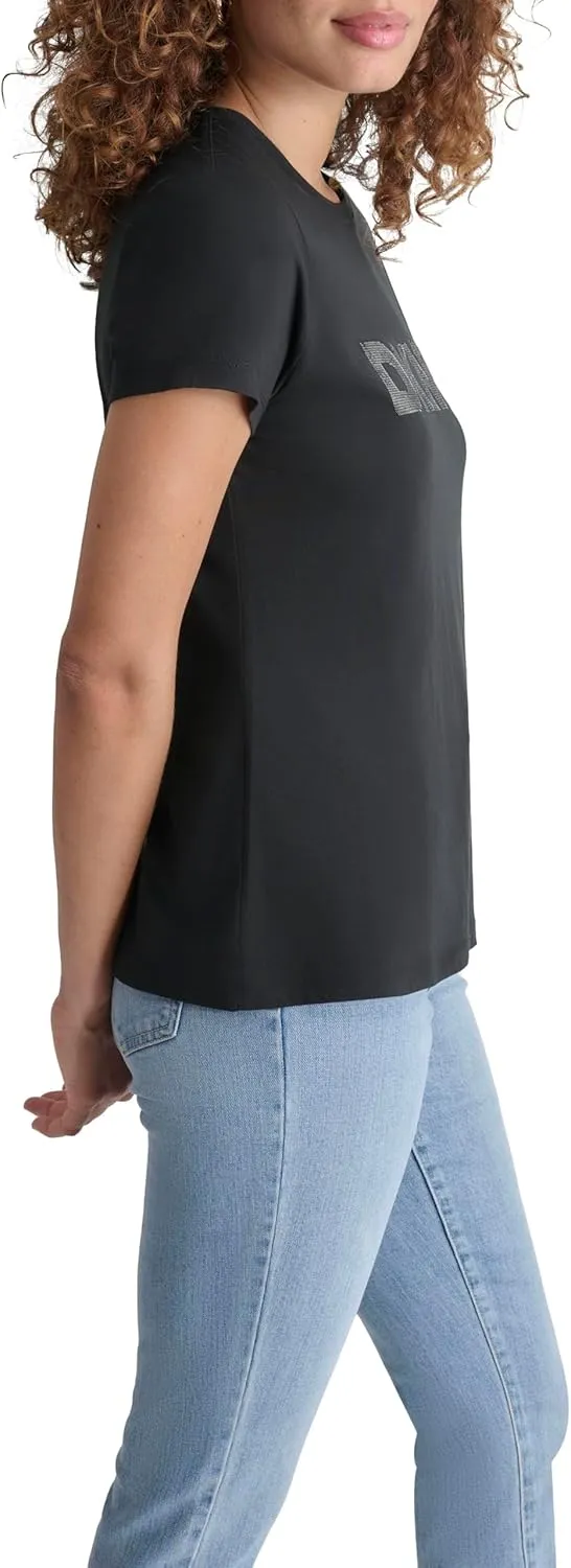 DKNY Women's Logo Soft Short Sleeve Top