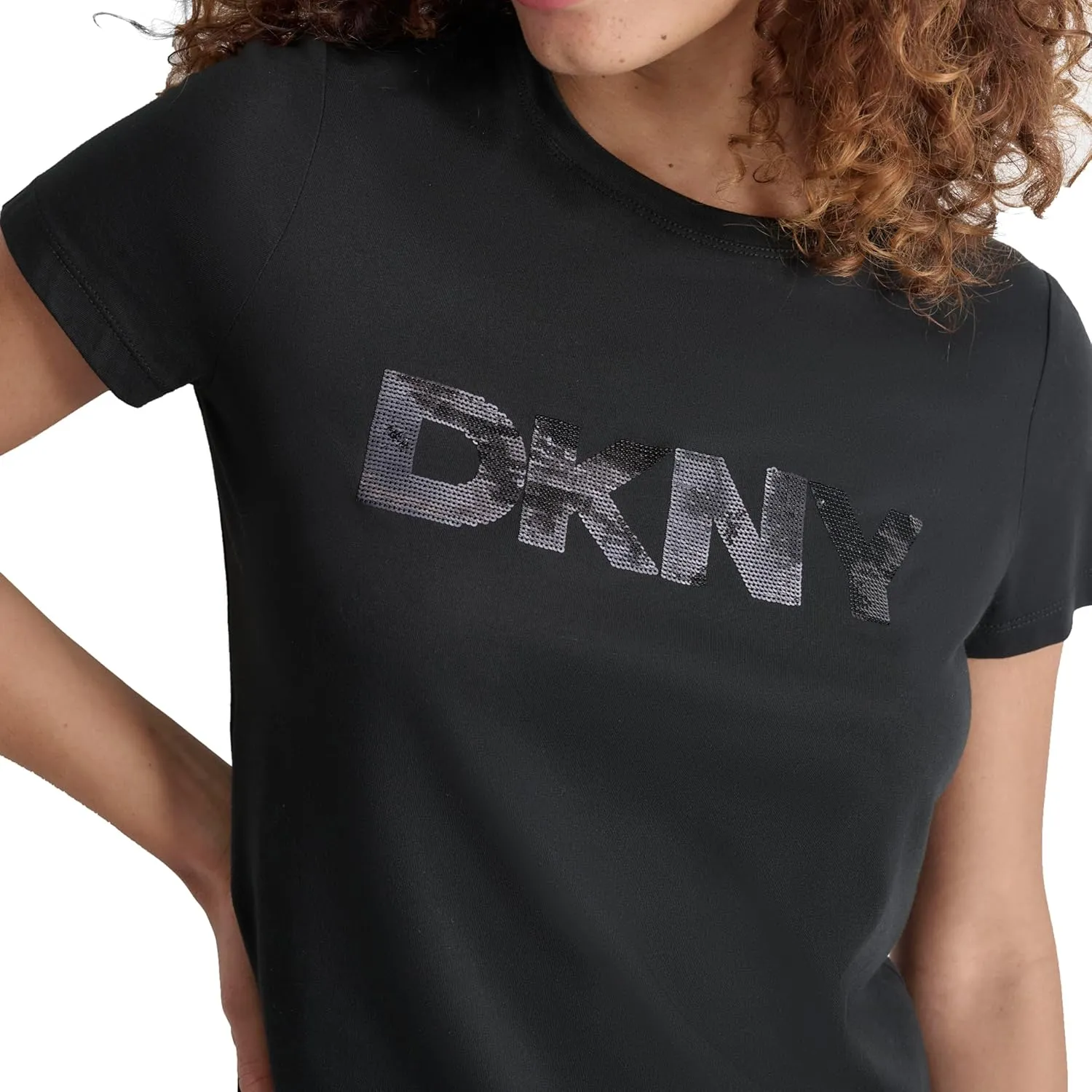 DKNY Women's Logo Soft Short Sleeve Top