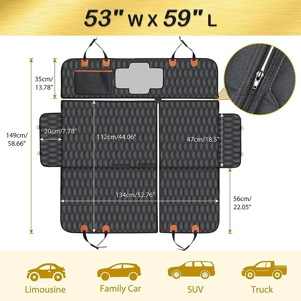 Dog Car Seat Cover for Mazda Axela B-Series Biante, Back Seat Extender for Dogs Waterproof Scratch Proof Seat Cover Protector Dog Hammock Easy to Use and Clean,A
