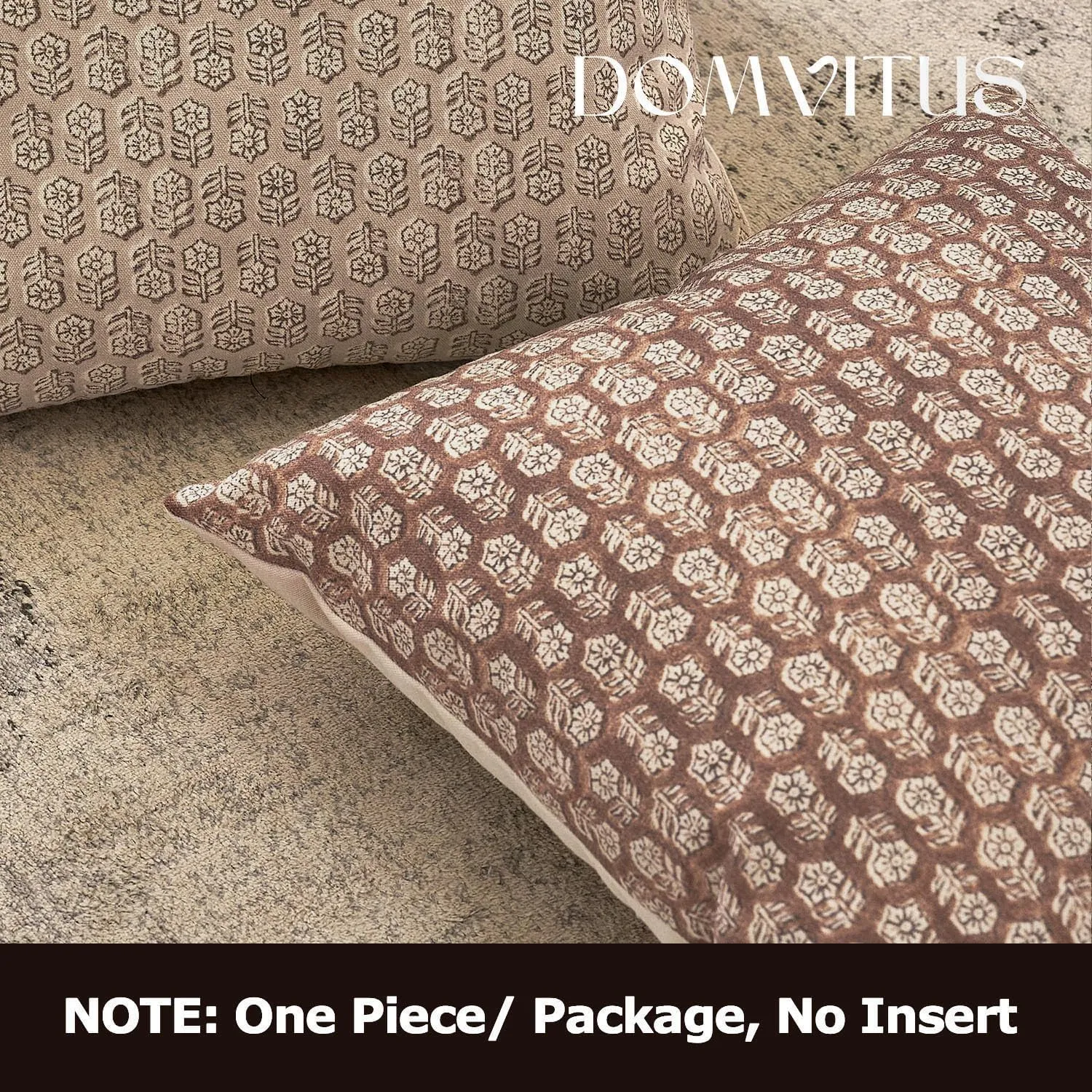 DOMVITUS Pillow Covers 20x20, Floral Pillow Covers, Couch Pillows for Living Room, Decorative Farmhouse Accent Print Throw Pillow Covers, 1PC, Cognac Brown