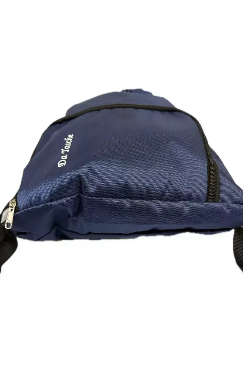 Double Shoulder Travel Drawstring Backpack for Unisex - Blue