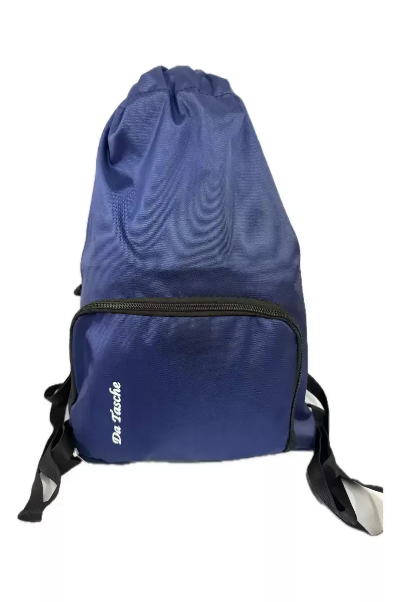 Double Shoulder Travel Drawstring Backpack for Unisex - Blue