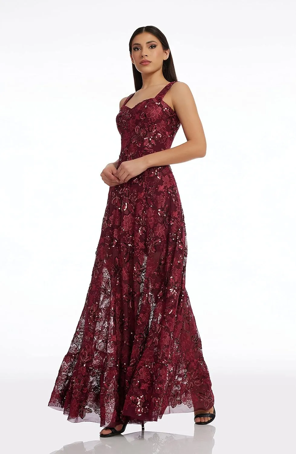 Dress the Population Women's Anabel Fit and Flare Maxi Dress