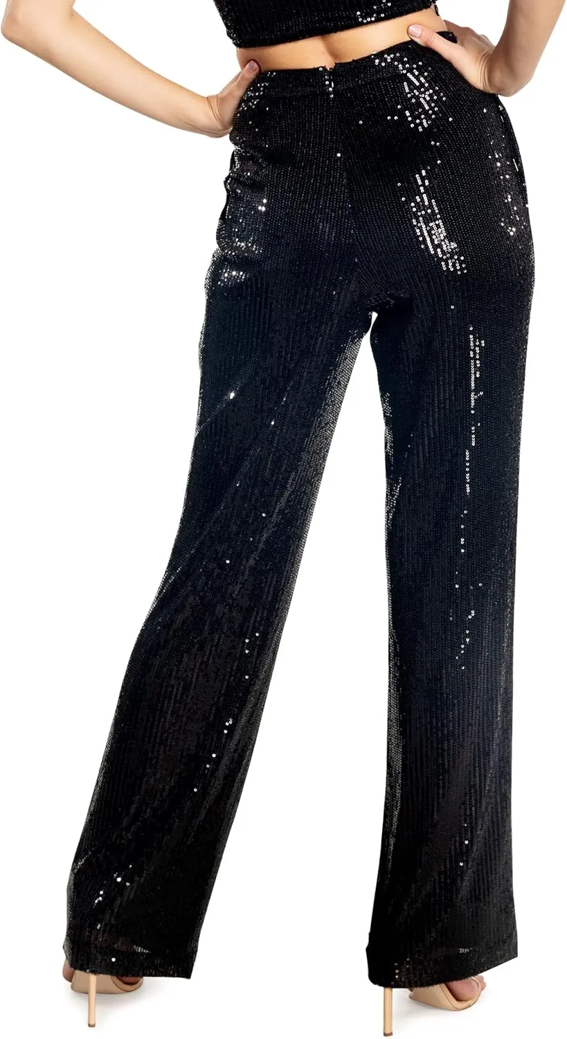 Dress the Population Women's Dina Sequin Classic Pant
